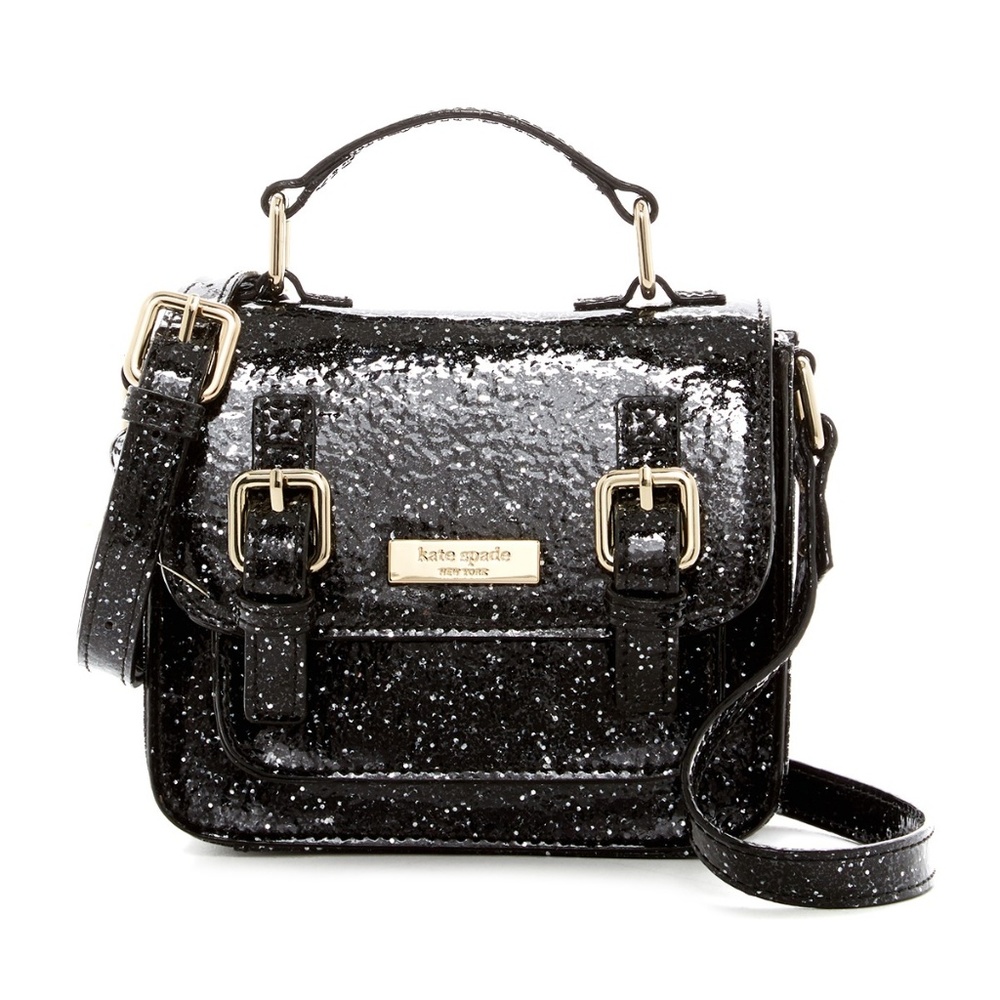 Kate Spade NY Scout Black Glitter Satchel Mini